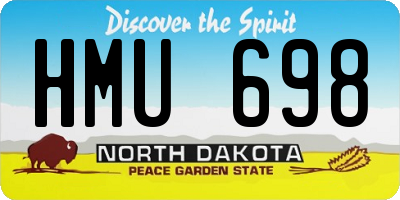 ND license plate HMU698