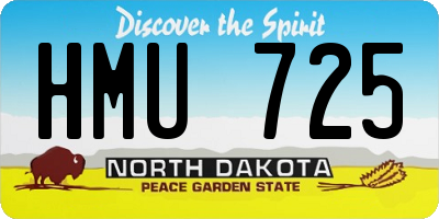 ND license plate HMU725