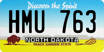 ND license plate HMU763