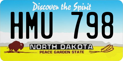 ND license plate HMU798