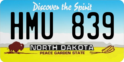 ND license plate HMU839