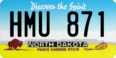 ND license plate HMU871