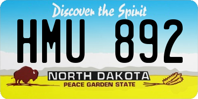 ND license plate HMU892