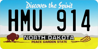 ND license plate HMU914