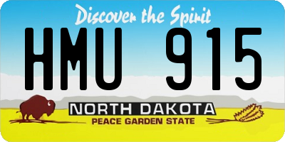 ND license plate HMU915