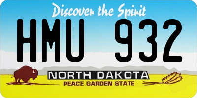 ND license plate HMU932