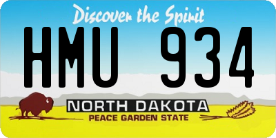 ND license plate HMU934