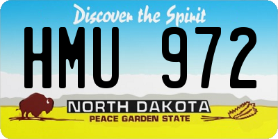 ND license plate HMU972
