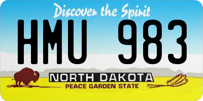 ND license plate HMU983