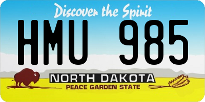 ND license plate HMU985