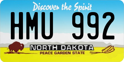 ND license plate HMU992