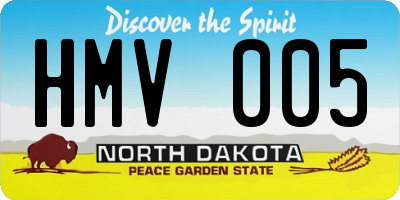 ND license plate HMV005