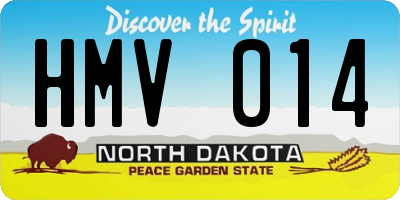 ND license plate HMV014