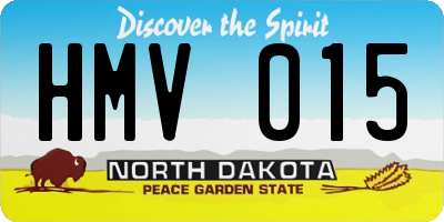 ND license plate HMV015
