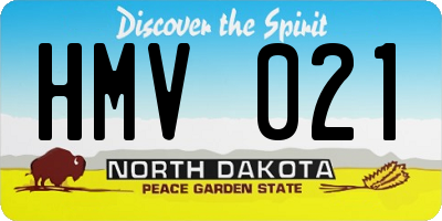 ND license plate HMV021