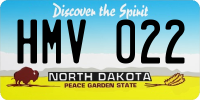 ND license plate HMV022