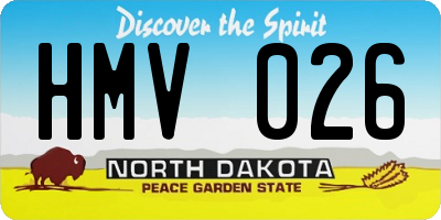 ND license plate HMV026