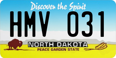 ND license plate HMV031