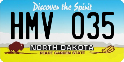 ND license plate HMV035