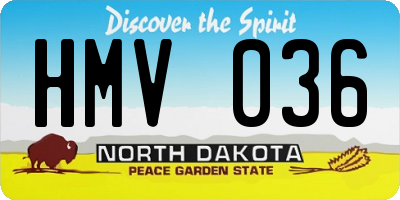 ND license plate HMV036