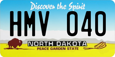 ND license plate HMV040