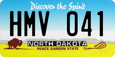 ND license plate HMV041