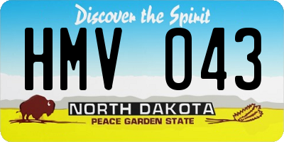 ND license plate HMV043