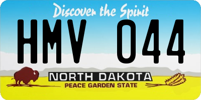 ND license plate HMV044