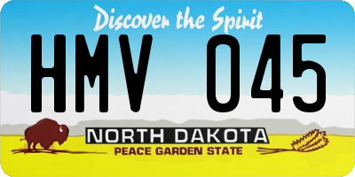 ND license plate HMV045