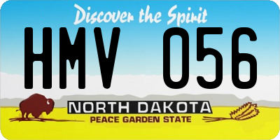 ND license plate HMV056
