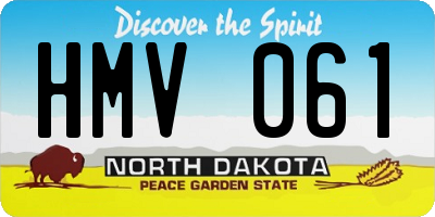 ND license plate HMV061
