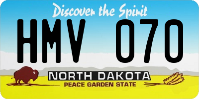 ND license plate HMV070