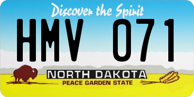 ND license plate HMV071
