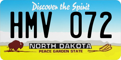 ND license plate HMV072