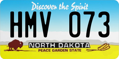 ND license plate HMV073