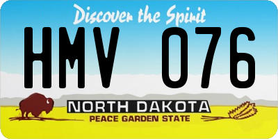 ND license plate HMV076