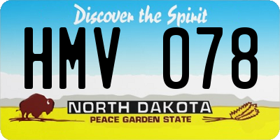 ND license plate HMV078