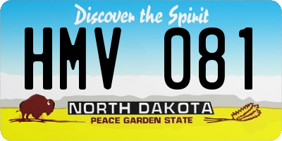 ND license plate HMV081