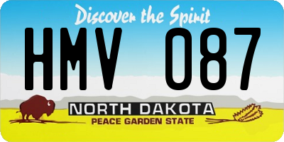 ND license plate HMV087