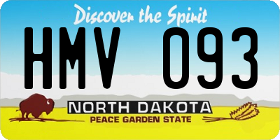 ND license plate HMV093