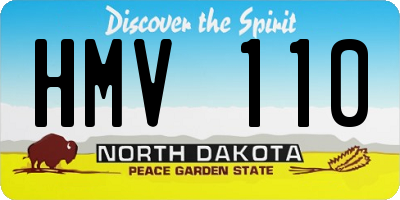 ND license plate HMV110