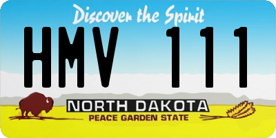 ND license plate HMV111