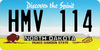 ND license plate HMV114