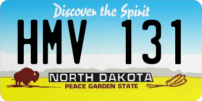 ND license plate HMV131