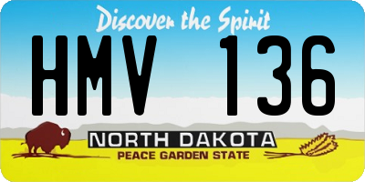 ND license plate HMV136