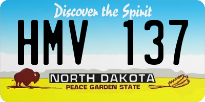 ND license plate HMV137