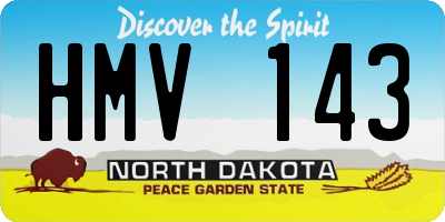 ND license plate HMV143