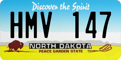 ND license plate HMV147