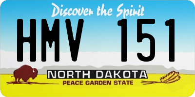 ND license plate HMV151