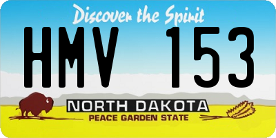 ND license plate HMV153